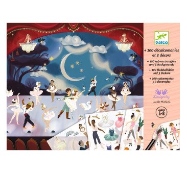 Mała Szkoła Baletowa -  Zestaw Kalkomanii 100 Obrazków 3 Scenki - Djeco
