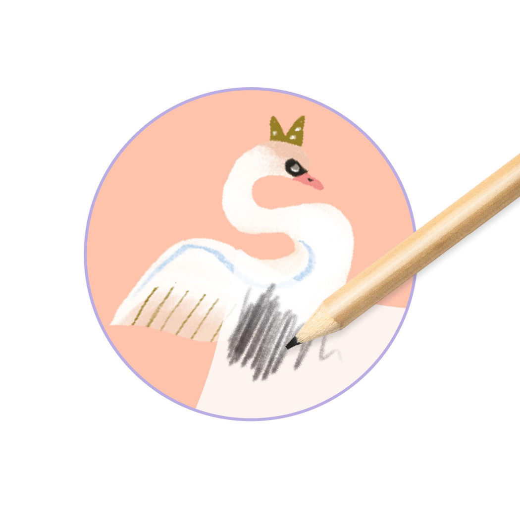 Mała Szkoła Baletowa -  Zestaw Kalkomanii 100 Obrazków 3 Scenki - Djeco