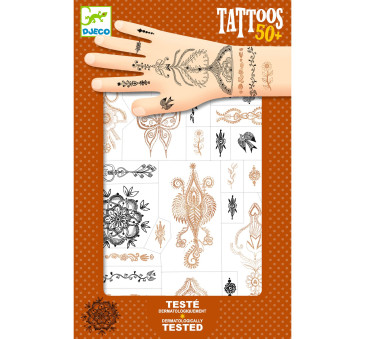 Orientalne Wzory - Tatuaże z Brokatem - Boho Etno Mehendi Mandale - Djeco