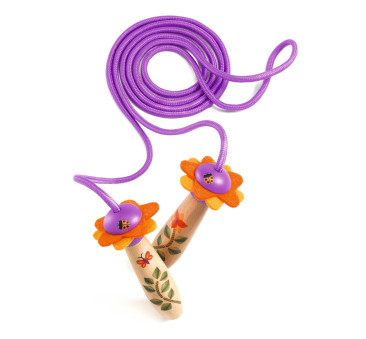 Florita - Skakanka Regulowana - Tradycyjna dla Dzieci z Drewnianymi Rączkami - Djeco