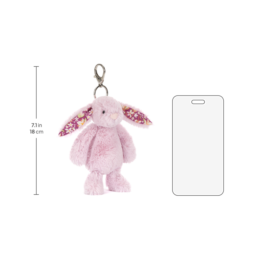 Thistlepop Breloczek - Liliowy Króliczek 18 cm - Maskotka Przytulanka Brelok Charms - JellyCat