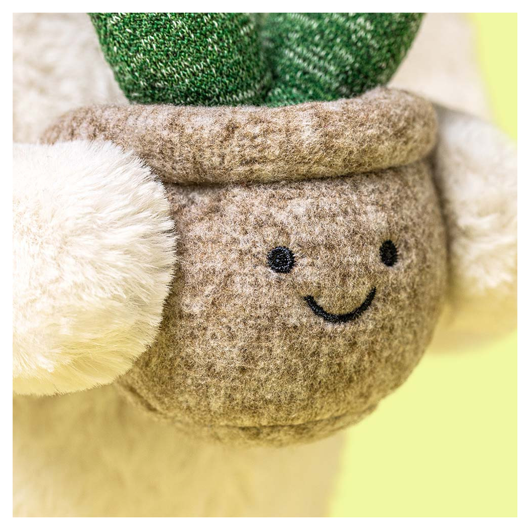Króliczek z Aloesem - Kremowy Pluszowy Królik 31 cm z Roślinką Doniczkową - Maskotka Przytulanka - JellyCat