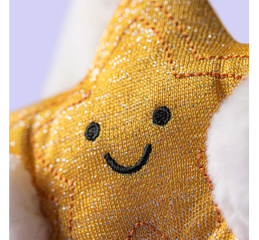 Króliczek z Gwiazdką - Kremowy Pluszowy Królik 31 cm ze Złotą Gwiazdą - Maskotka Przytulanka - JellyCat