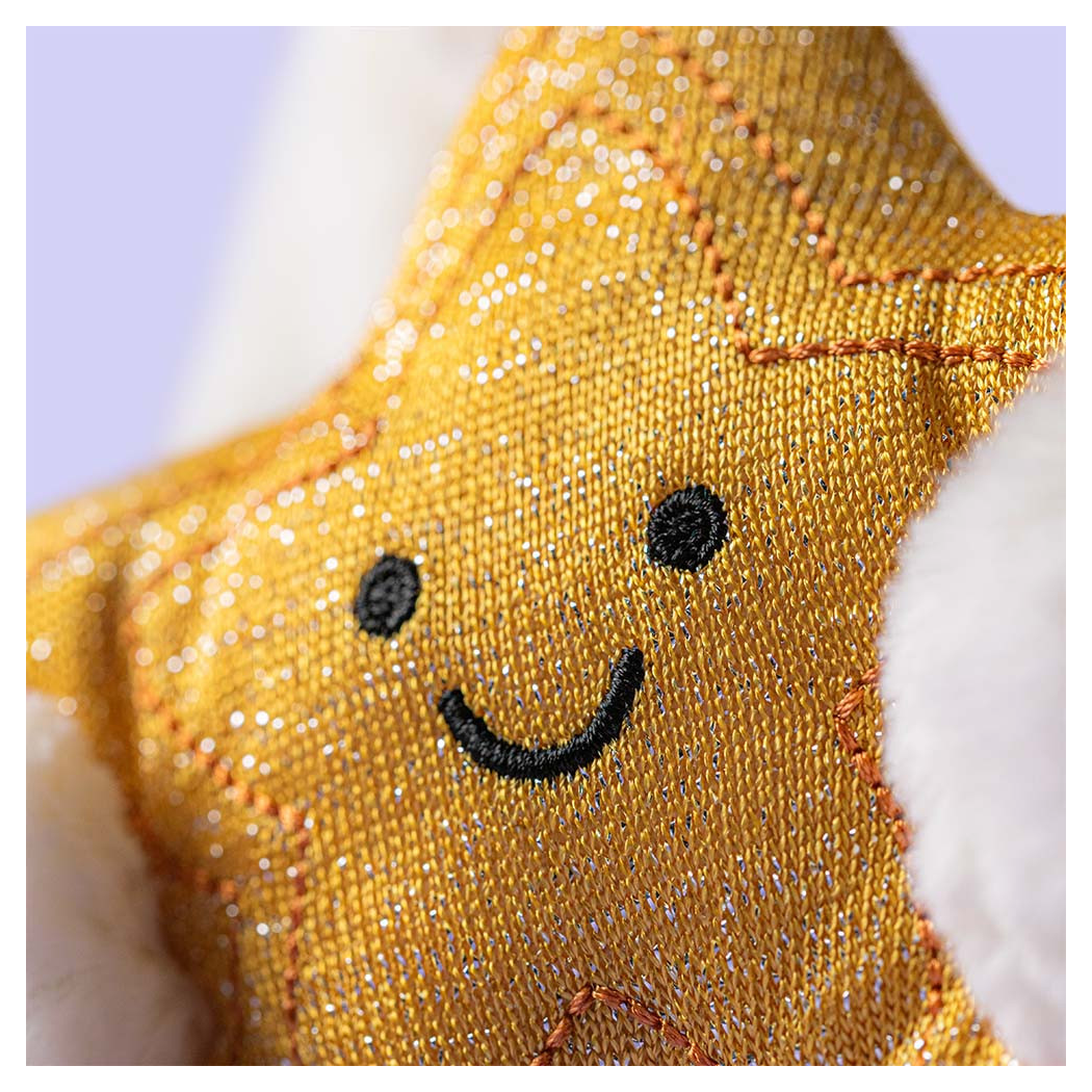 Króliczek z Gwiazdką - Kremowy Pluszowy Królik 31 cm ze Złotą Gwiazdą - Maskotka Przytulanka - JellyCat