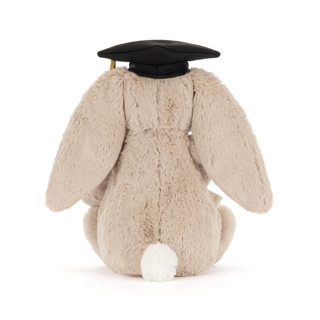 Króliczek Absolwent - Beżowy Pluszowy Królik 31 cm w Birecie - Maskotka Przytulanka - JellyCat