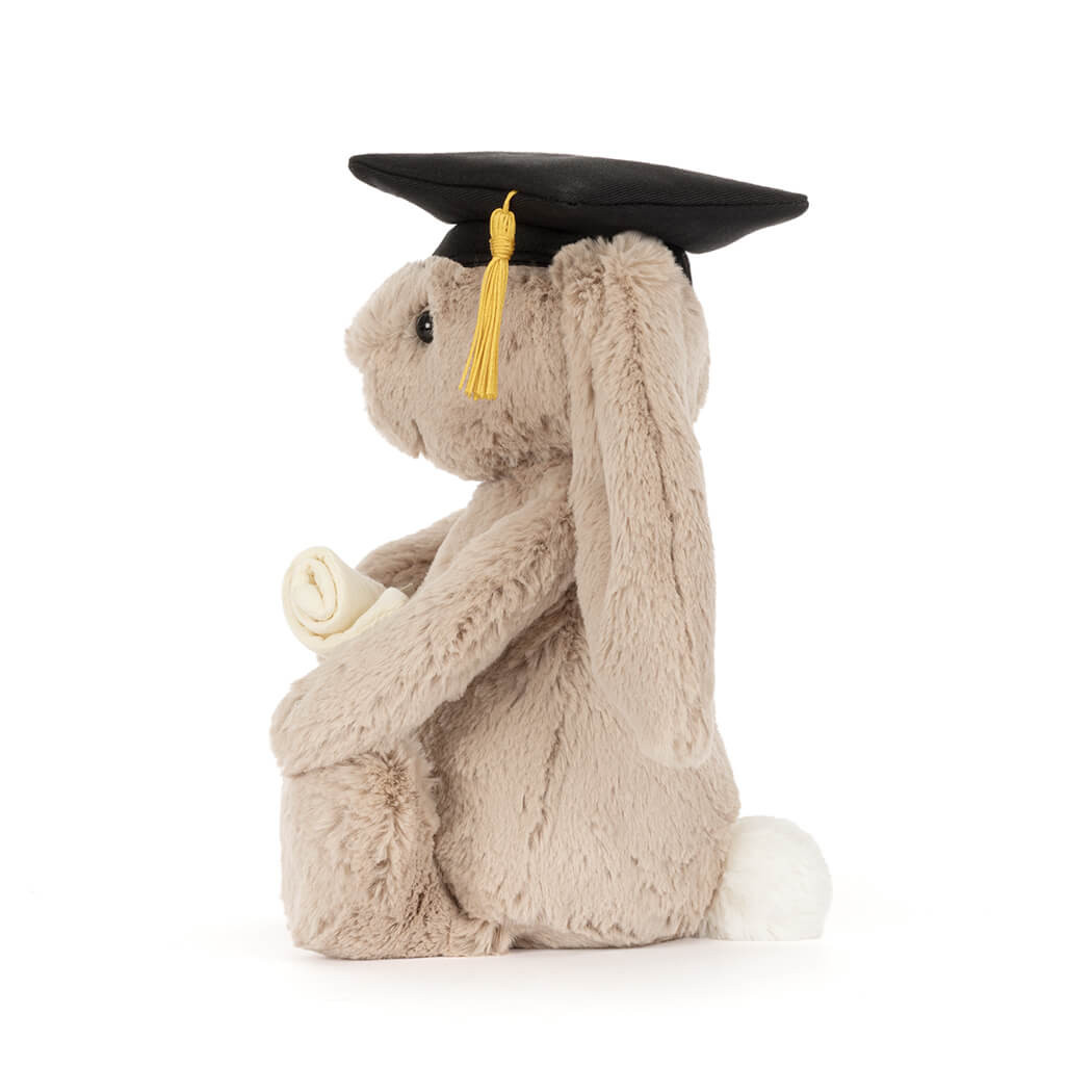 Króliczek Absolwent - Beżowy Pluszowy Królik w Birecie - Maskotka Przytulanka - JellyCat