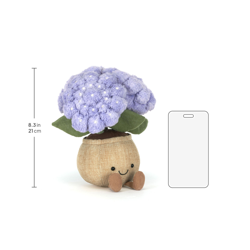 Wesoła Hortensja 24 cm - Pluszowe Kwiaty w Doniczce - Maskotka Przytulanka - JellyCat