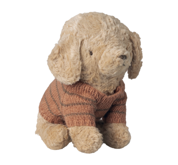 Koralowy Sweterek Dziergany dla Szczeniaczka - Ubranko dla Pluszowego Pieska - Maileg