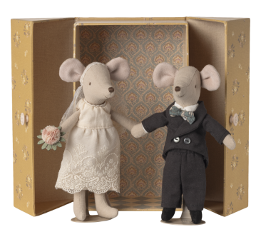Myszki Nowożeńcy w Pudełku - Para Młoda - Ślub Myszek - Myszka Mama i Tata Wedding Mice - Maileg