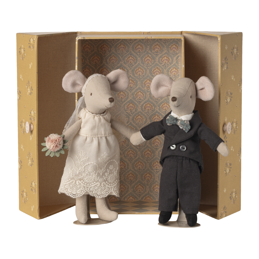 Myszki Nowożeńcy w Pudełku - Para Młoda - Ślub Myszek - Myszka Mama i Tata Wedding Mice - Maileg