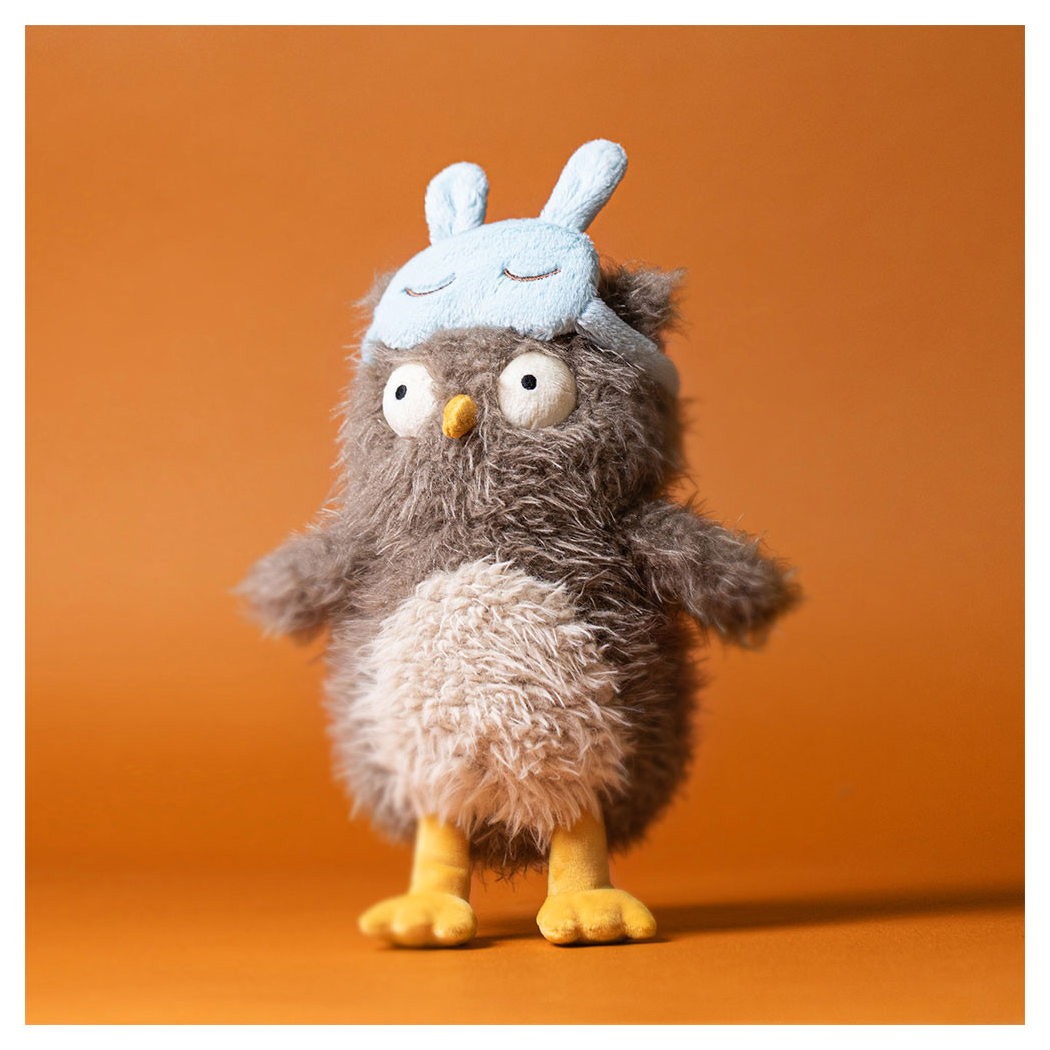 Audrey Hootsoftly - Sowa Śpioch z Opaską na Oczy 24 cm Sówka - Maskotka Przytulanka - JellyCat
