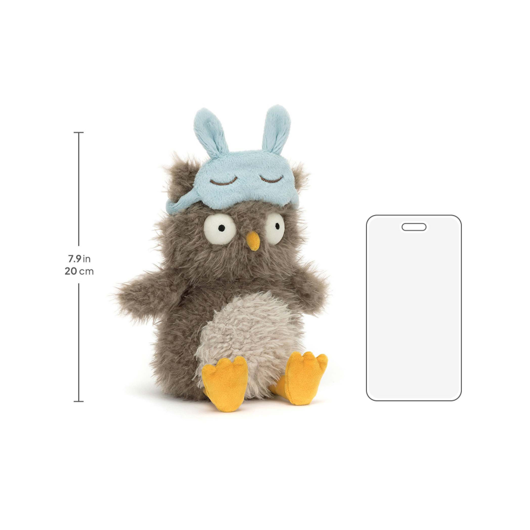 Audrey Hootsoftly - Sowa Śpioch z Opaską na Oczy 24 cm Sówka - Maskotka Przytulanka - JellyCat