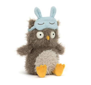 Audrey Hootsoftly - Sowa Śpioch z Opaską na Oczy 24 cm Sówka - Maskotka Przytulanka - JellyCat