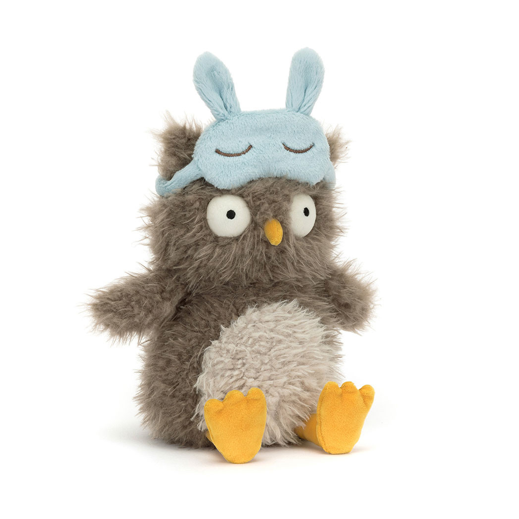 Audrey Hootsoftly - Sowa Śpioch z Opaską na Oczy 24 cm Sówka - Maskotka Przytulanka - JellyCat