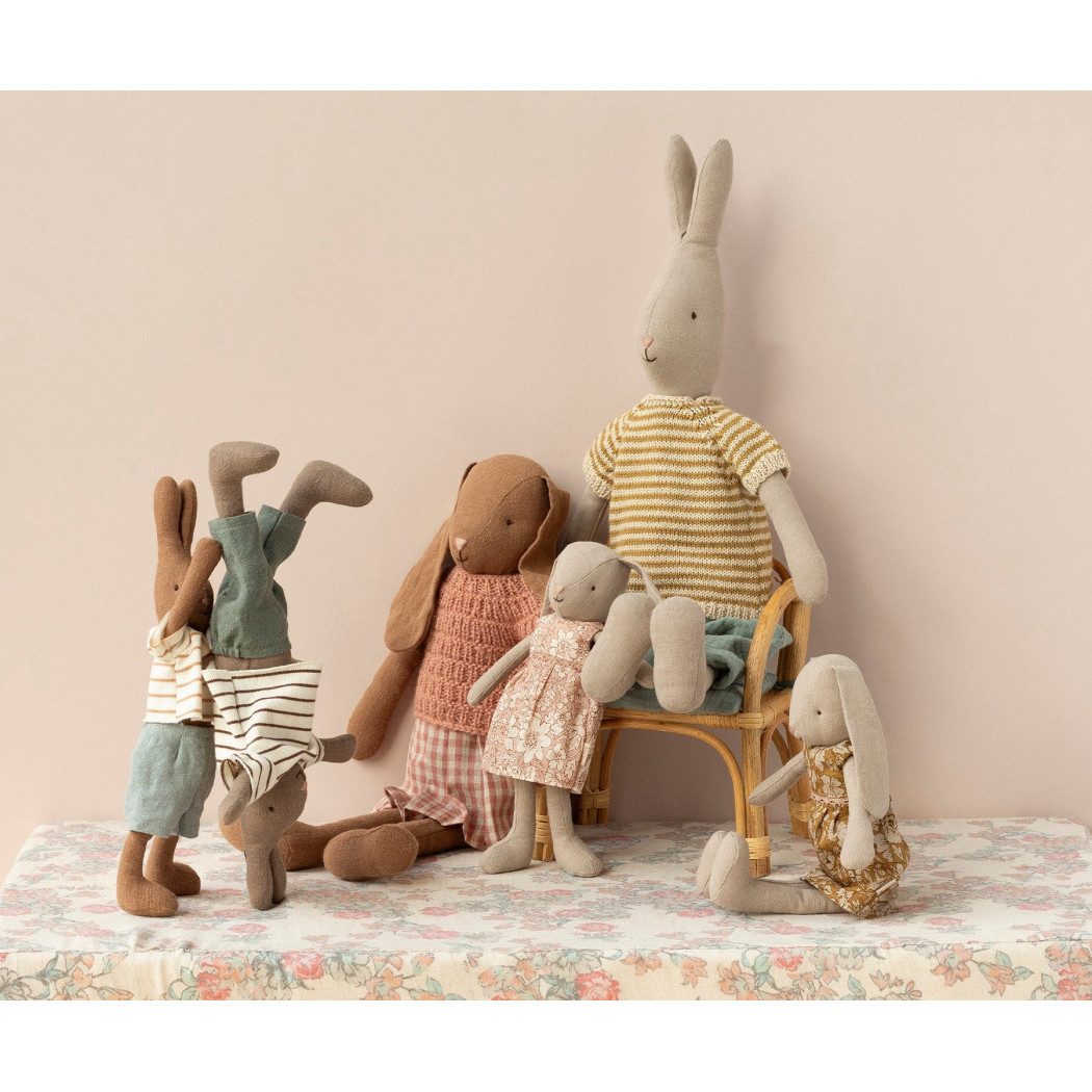 Króliczek w Sweterku i Krótkich Spodniach 49 cm - Rabbit size 3 - Królik Maskotka Przytulanka - Maileg