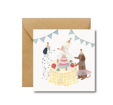 Urodzinowe Pieski - Kartka Okolicznościowa na Urodziny - Kartka Urodzinowa na Życzenia - Hi Little