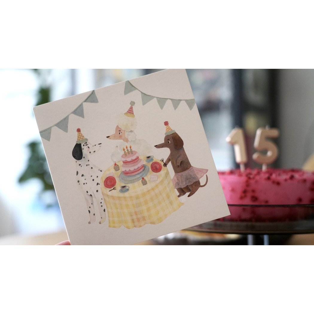 Urodzinowe Pieski - Kartka Okolicznościowa na Urodziny - Kartka Urodzinowa na Życzenia - Hi Little