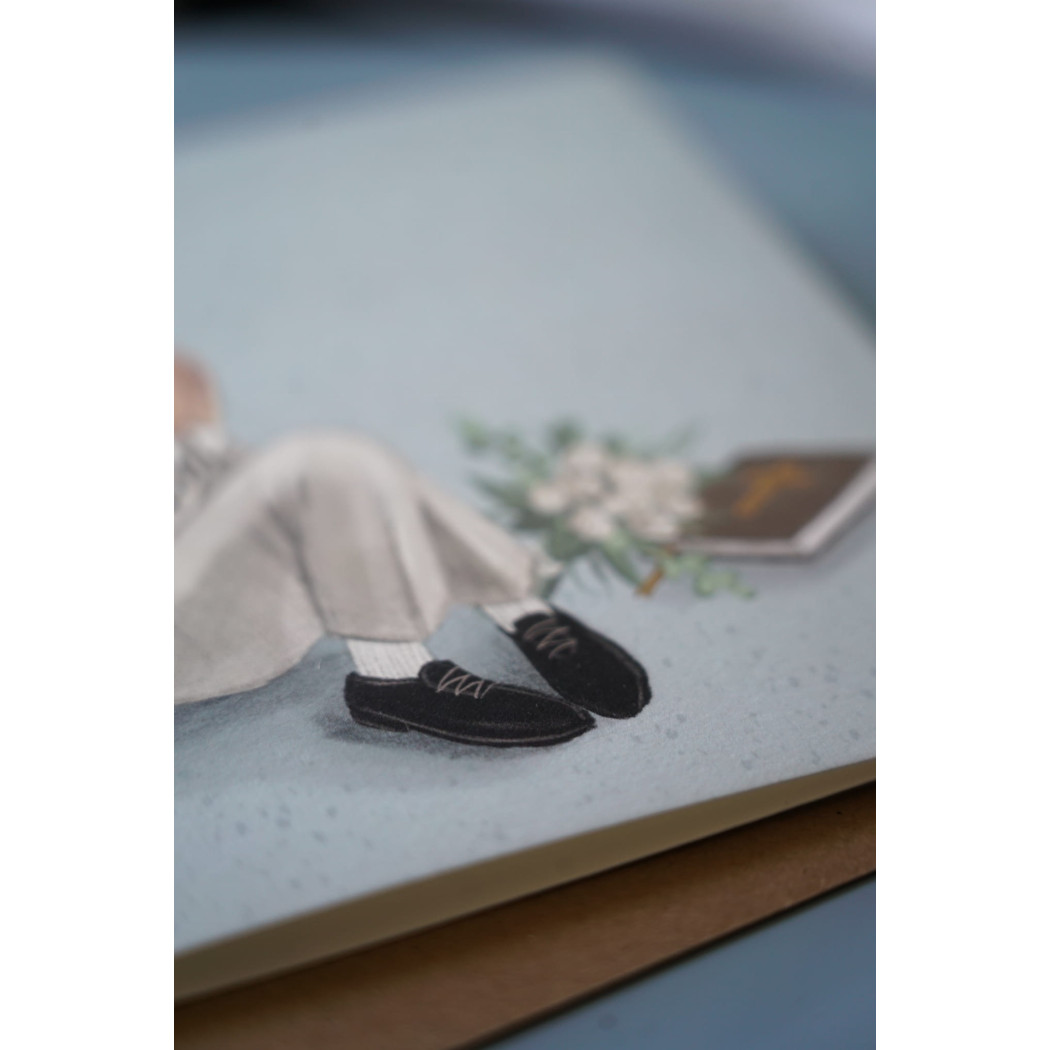 Kartka na I Komunię Świętą dla Chłopca - Kartka Okolicznościowa Komunijna na Życzenia - Hi Little