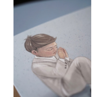 Kartka na I Komunię Świętą dla Chłopca - Kartka Okolicznościowa Komunijna na Życzenia - Hi Little