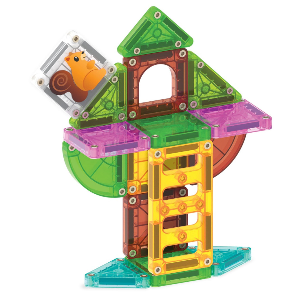Treehouse - Podróżne Klocki Magnetyczne 26 el. w Metalowym Pudełku - Travel Set - Magna-Tiles