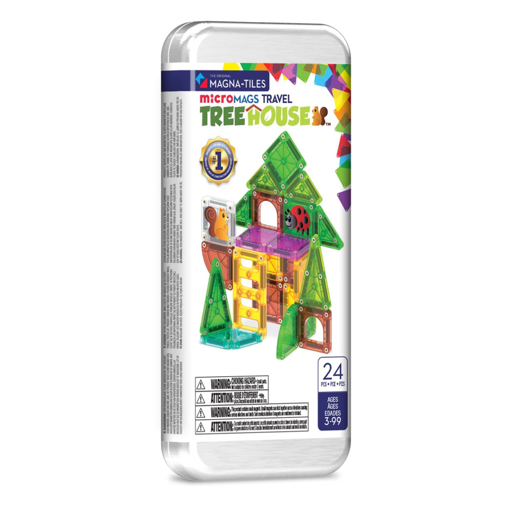 Treehouse - Podróżne Klocki Magnetyczne 26 el. w Metalowym Pudełku - Travel Set - Magna-Tiles