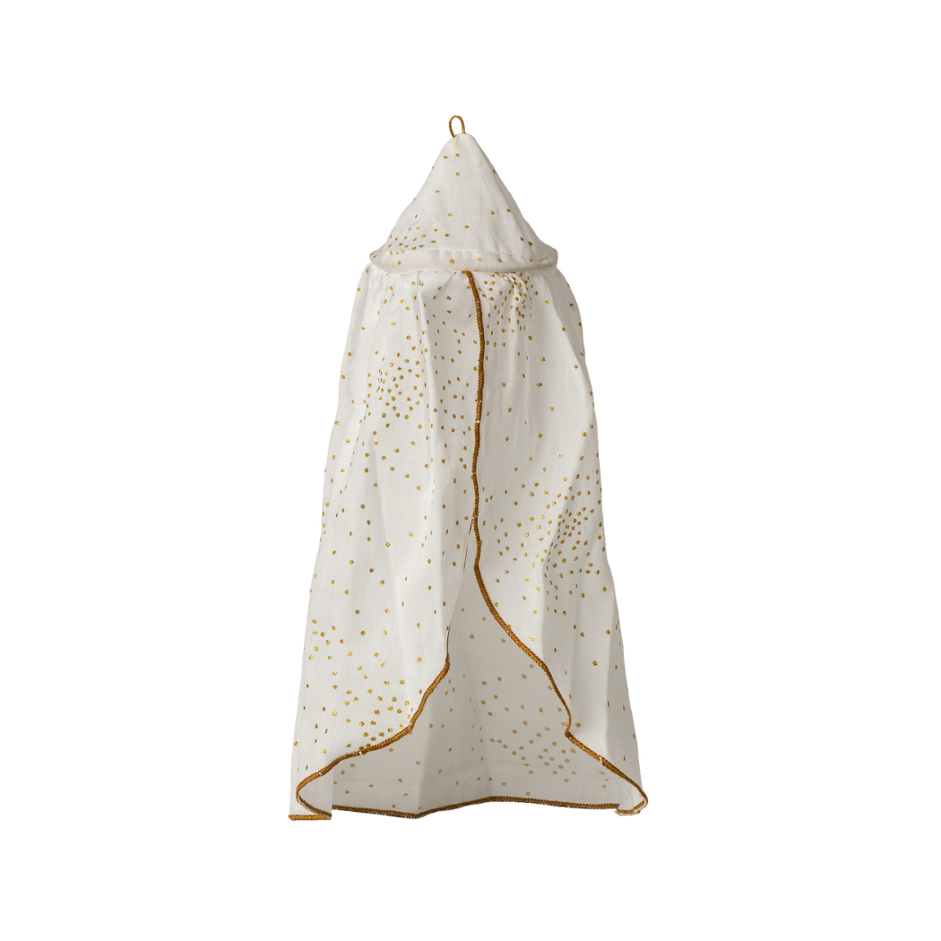 Biały w Kropki Baldachim do Łóżka dla Myszek - House of Miniature - Maileg