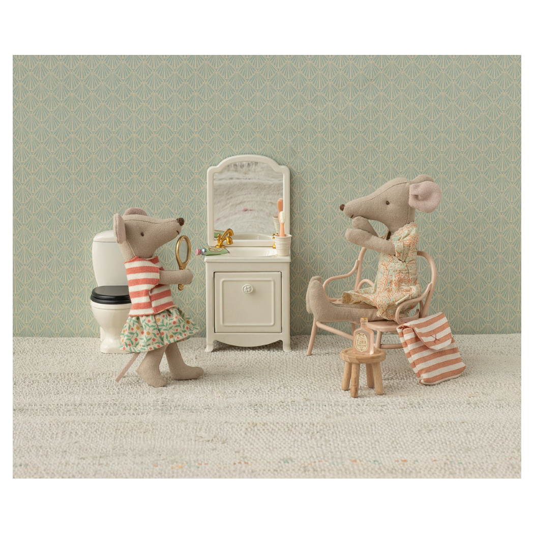 Koralowa Kosmetyczka dla Myszek - Zestaw Toaletowy Łazienkowy - Szczotka Szczoteczka Pasta do Zębów - Maileg