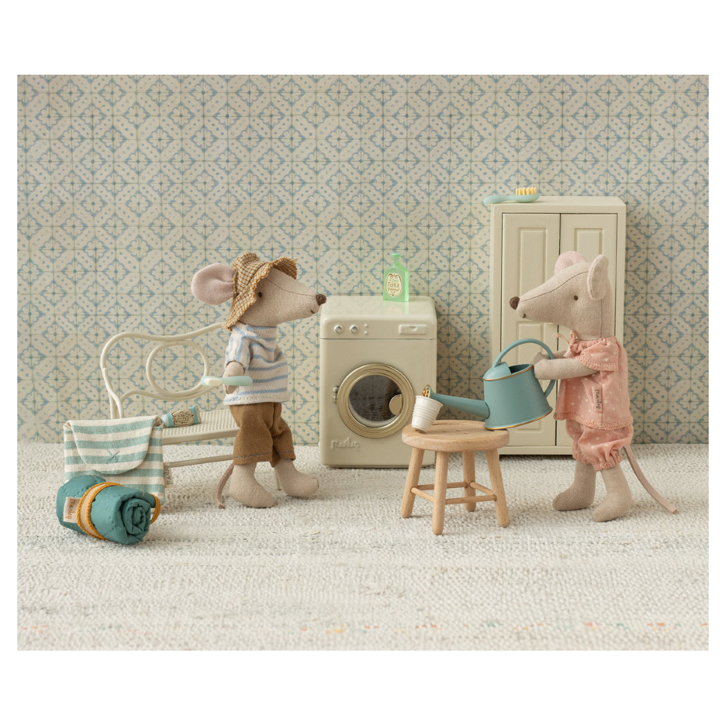 Niebieska Kosmetyczka dla Myszek - Zestaw Toaletowy Łazienkowy - Szczotka Szczoteczka Pasta do Zębów - Maileg