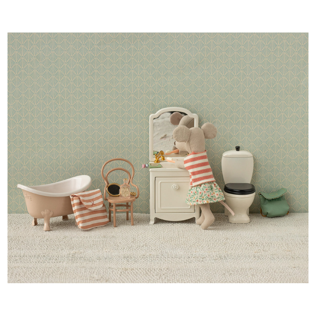 Koralowa Kosmetyczka dla Myszek - Zestaw Toaletowy Łazienkowy - Szczotka Szczoteczka Pasta do Zębów - Maileg