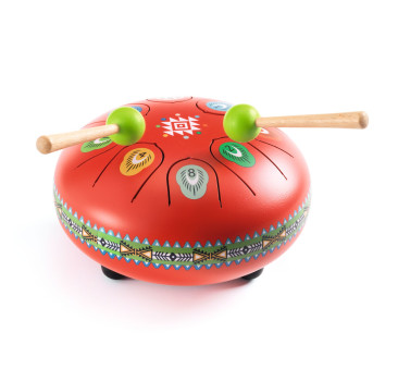 Czerwony Bębenek Językowy - 8 Tonów 15 cm - Stalowy - Animambo Djeco