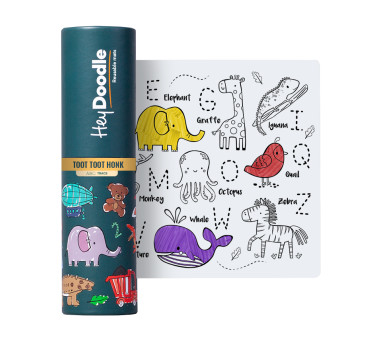 Zwierzęta - Mata A4 do Wielokrotnego Kolorowania i 3 Pisaki - HeyDoodle