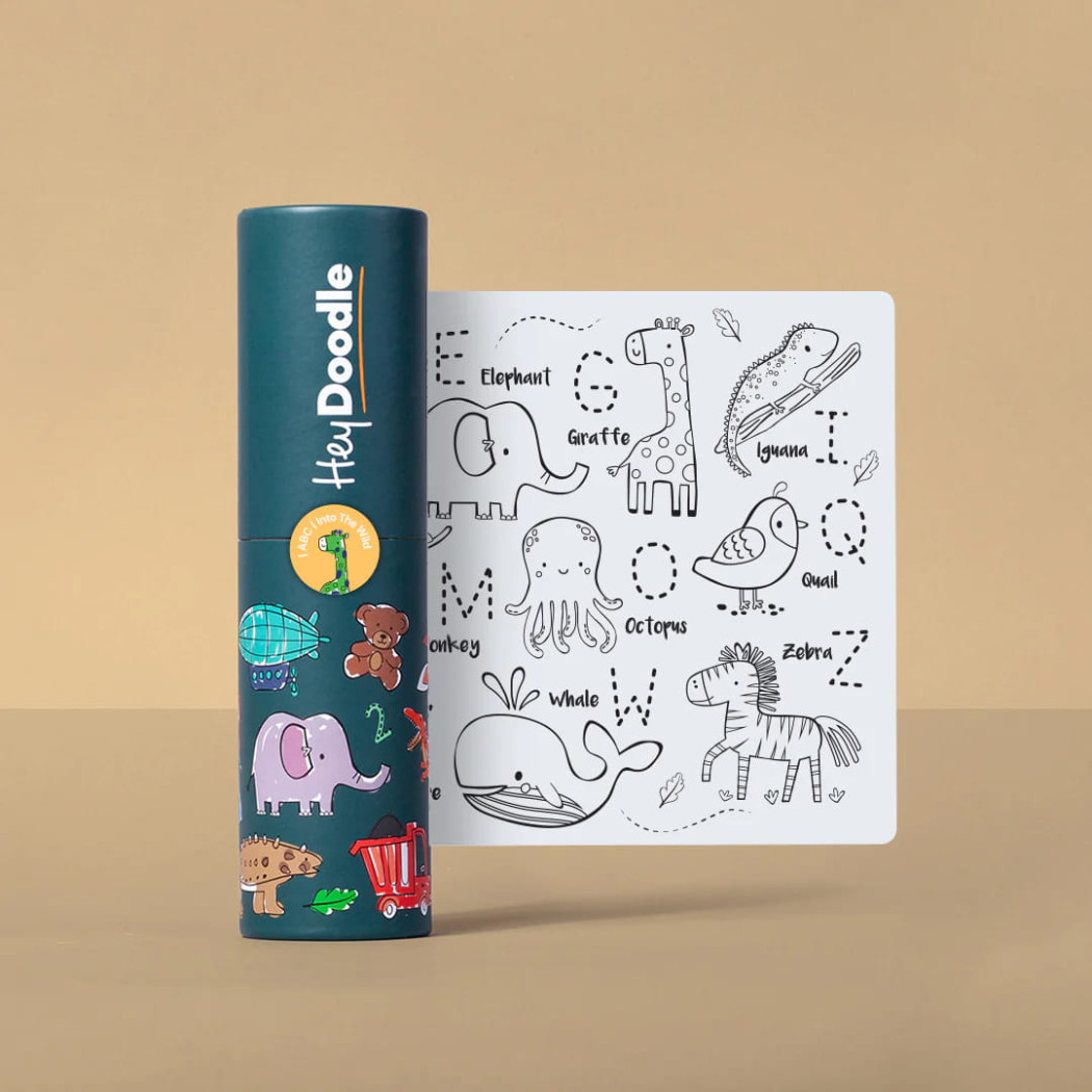 Zwierzęta - Mata A4 do Wielokrotnego Kolorowania i 3 Pisaki - HeyDoodle