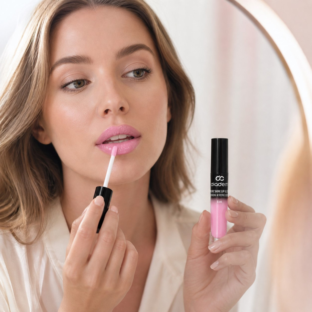 Lotos nr 2 - Pomadka w Płynie - Błyszczyk do Ust - Jasny Róż - Diadem Cosmetics