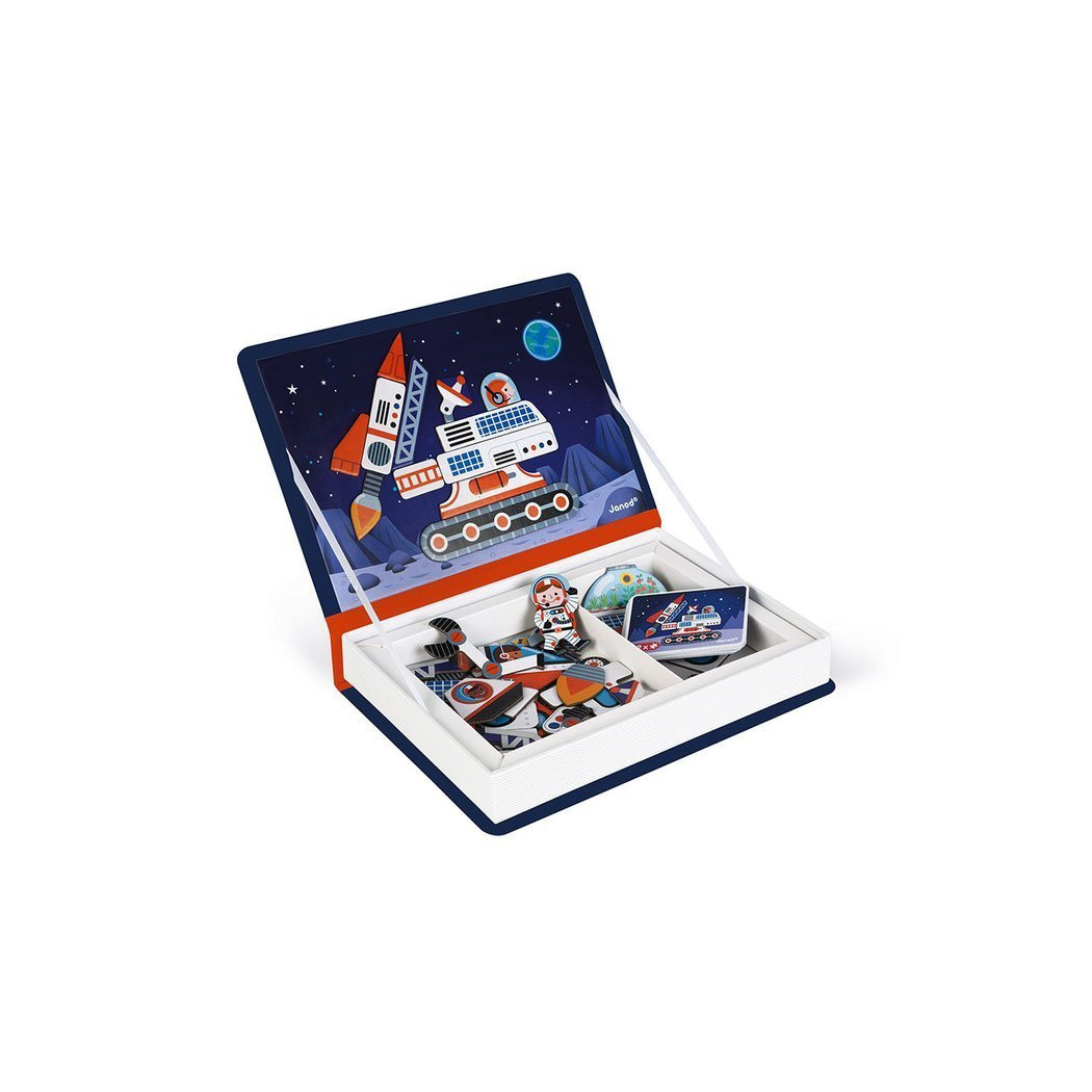 Kosmos - Magnetyczna Układanka Misja na Księżyc - 52 Magnesy - Magnetibook - Janod