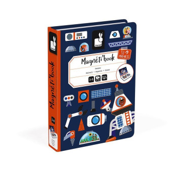 Kosmos - Magnetyczna Układanka Misja na Księżyc - 52 Magnesy - Magnetibook - Janod