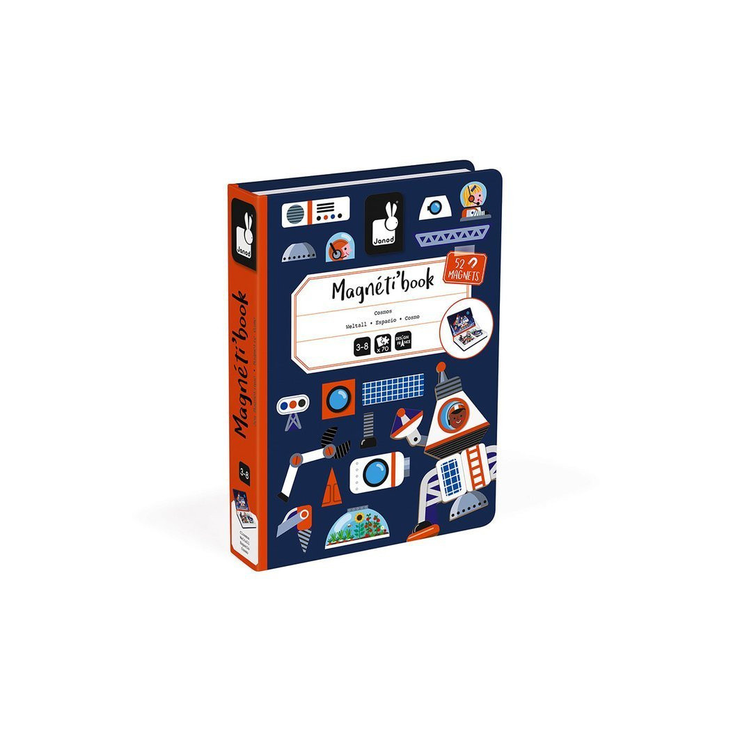 Kosmos - Magnetyczna Układanka Misja na Księżyc - 52 Magnesy - Magnetibook - Janod