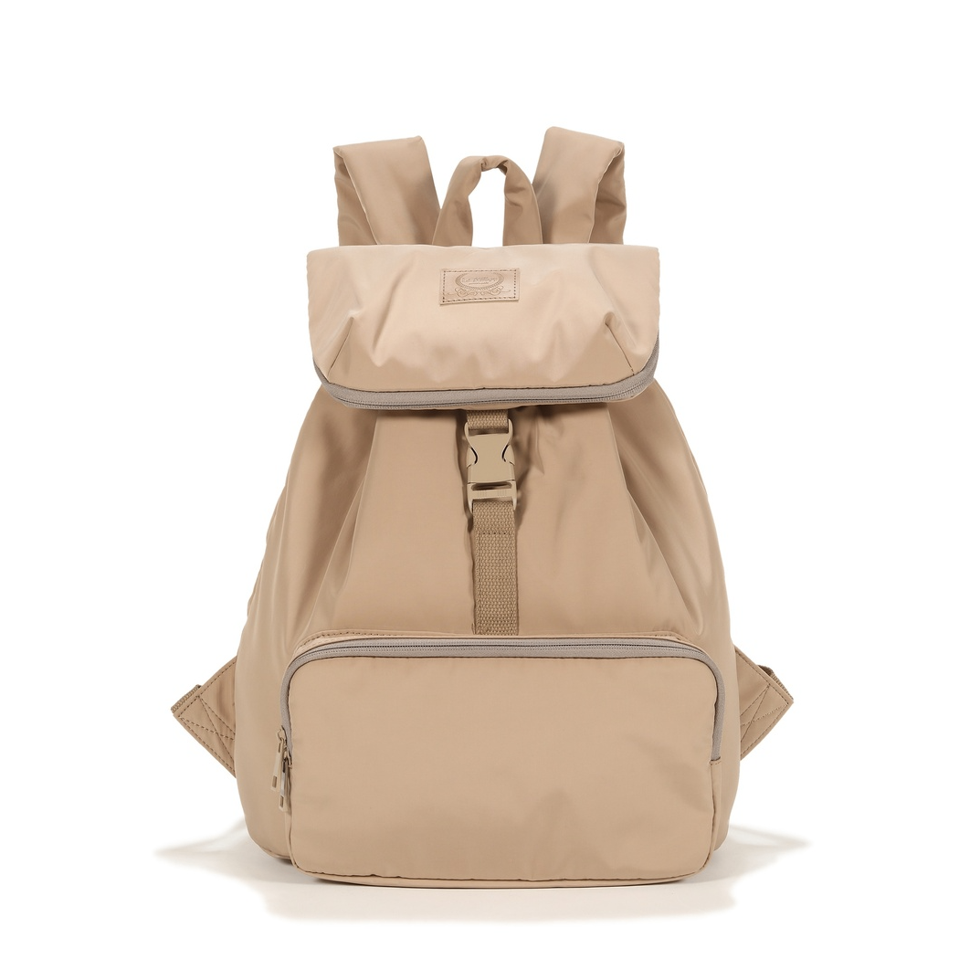 Beżowy Lekki Plecak - Pufiasty Puffer Beige - do Wózka i na co Dzień - La Millou