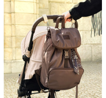 Brązowy Lekki Plecak - Pufiasty Puffer Brown - do Wózka i na co Dzień - La Millou