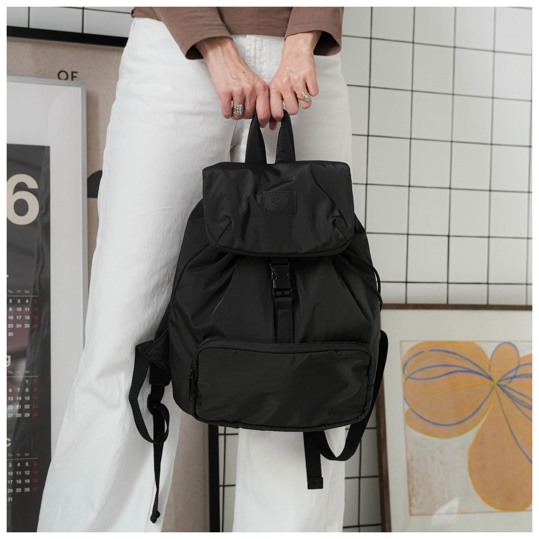 Czarny Lekki Plecak - Pufiasty Puffer Black - do Wózka i na co Dzień - La Millou