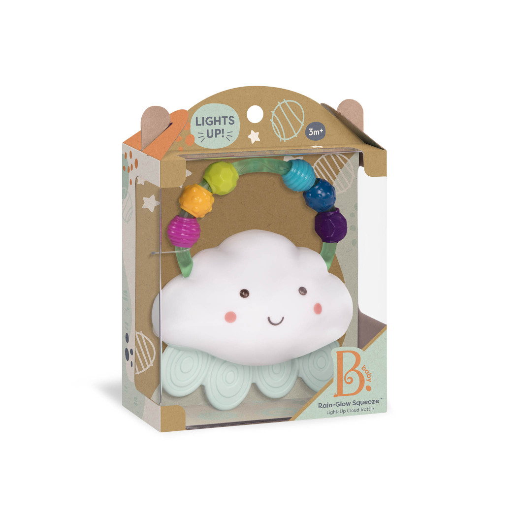 Gryzak Chmurka - Świecący Sensoryczny Zmiana Kolorów - Grzechotka - BTOYS