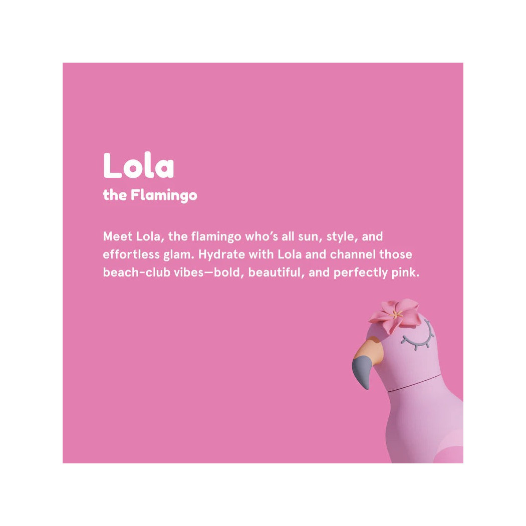 Flaming Lola - Butelka Termiczna 460 ml ze Słomką z Motywem Flaminga - Różowa Bestie Bottle - Asobu