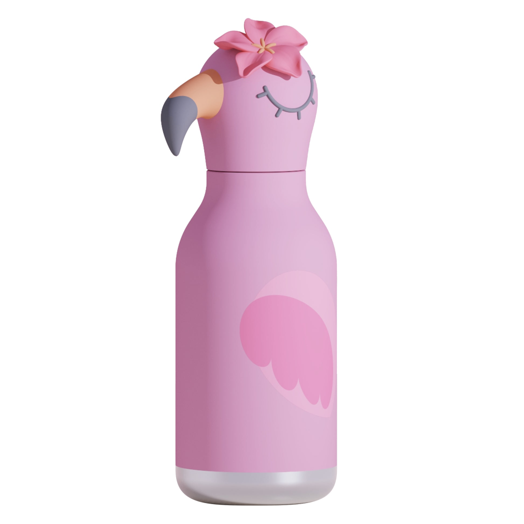 Flaming Lola - Butelka Termiczna 460 ml ze Słomką z Motywem Flaminga - Różowa Bestie Bottle - Asobu