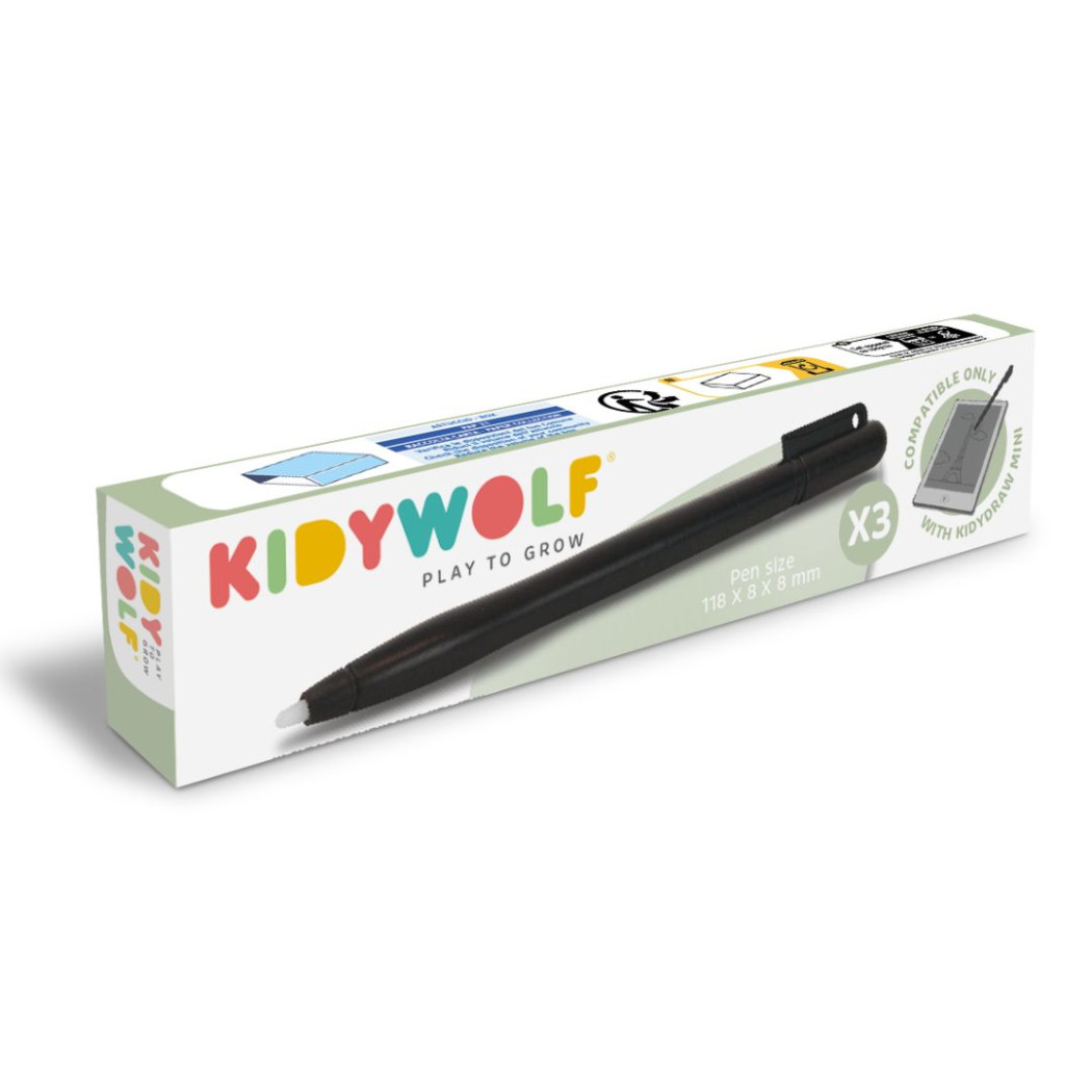 Kidypen - 3 Zapasowe Rysiki do Mini Tabletu dla Dzieci - Stylus - KIDYWOLF