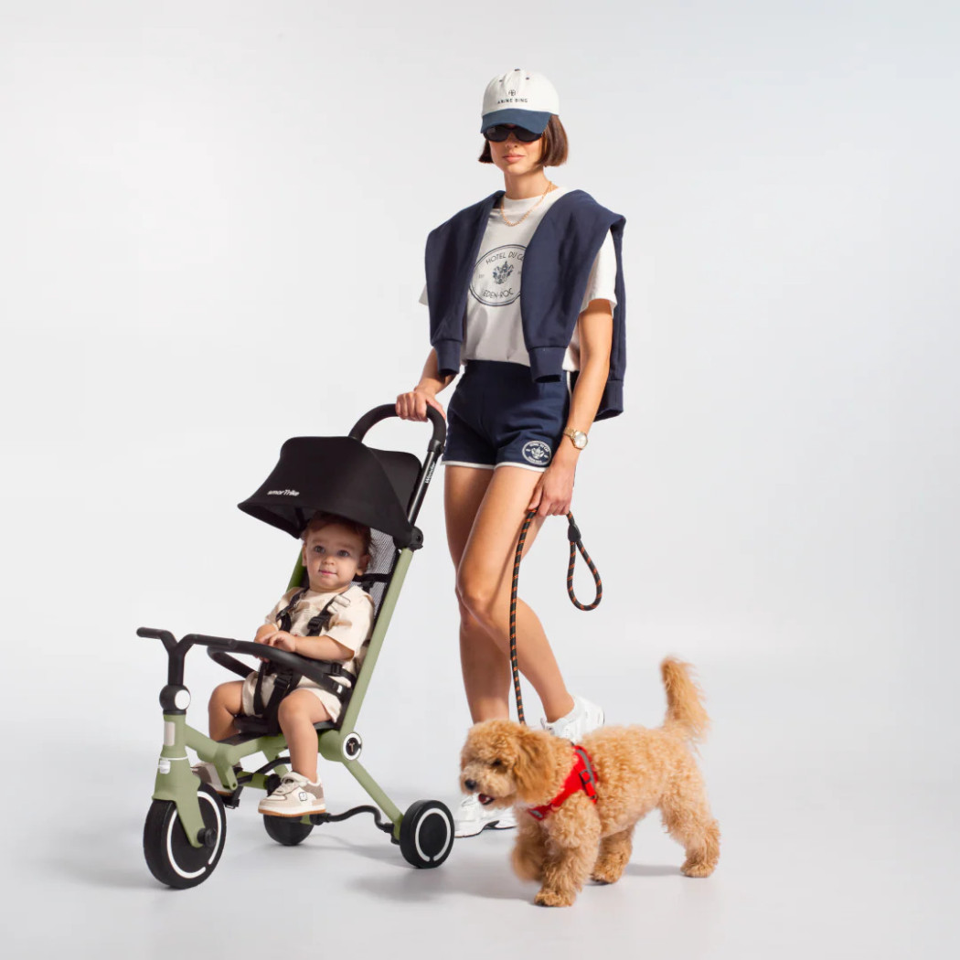 Oliwkowy Rowerek Trójkołowy z Funkcją Wózka - Dziecięcy - Wonder - Smartrike