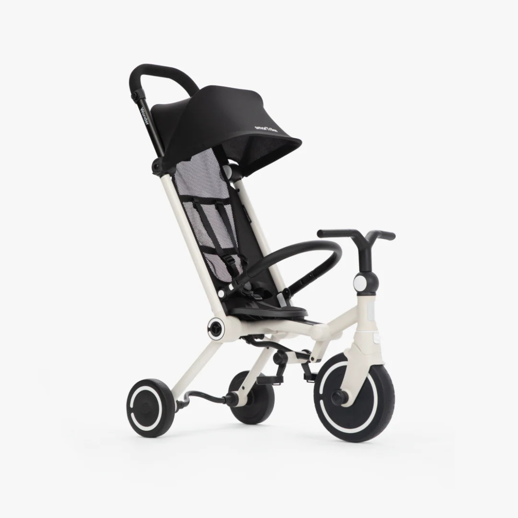 Czarno-biały Rowerek Trójkołowy z Funkcją Wózka - Dziecięcy - Wonder - Smartrike