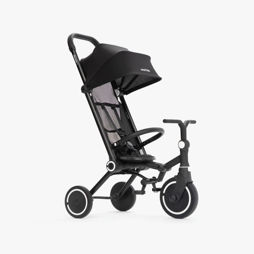 Czarny Rowerek Trójkołowy z Funkcją Wózka - Dziecięcy - Wonder Plus - Smartrike