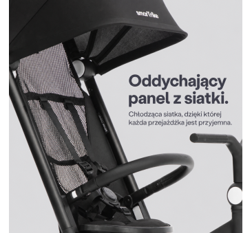 Czarny Rowerek Trójkołowy z Funkcją Wózka - Dziecięcy - Wonder Plus - Smartrike