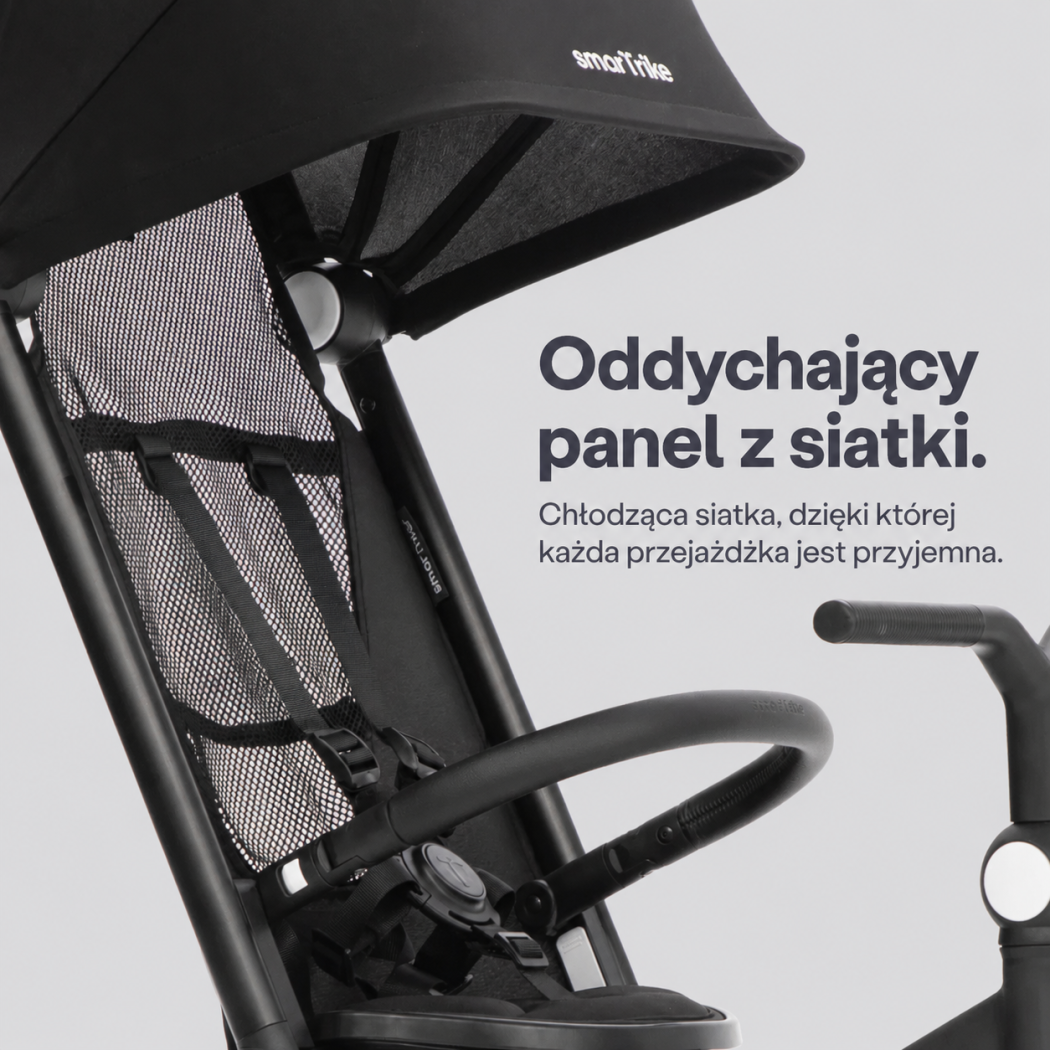 Czarny Rowerek Trójkołowy z Funkcją Wózka - Dziecięcy - Wonder Plus - Smartrike