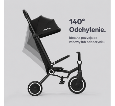 Czarny Max Rowerek Trójkołowy z Funkcją Wózka - Dziecięcy - Wonder Max - Smartrike