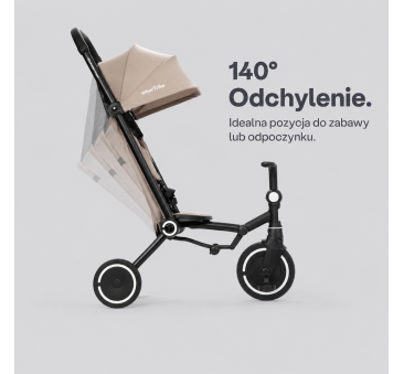 Beżowy Max Rowerek Trójkołowy z Funkcją Wózka - Dziecięcy - Wonder Max - Smartrike